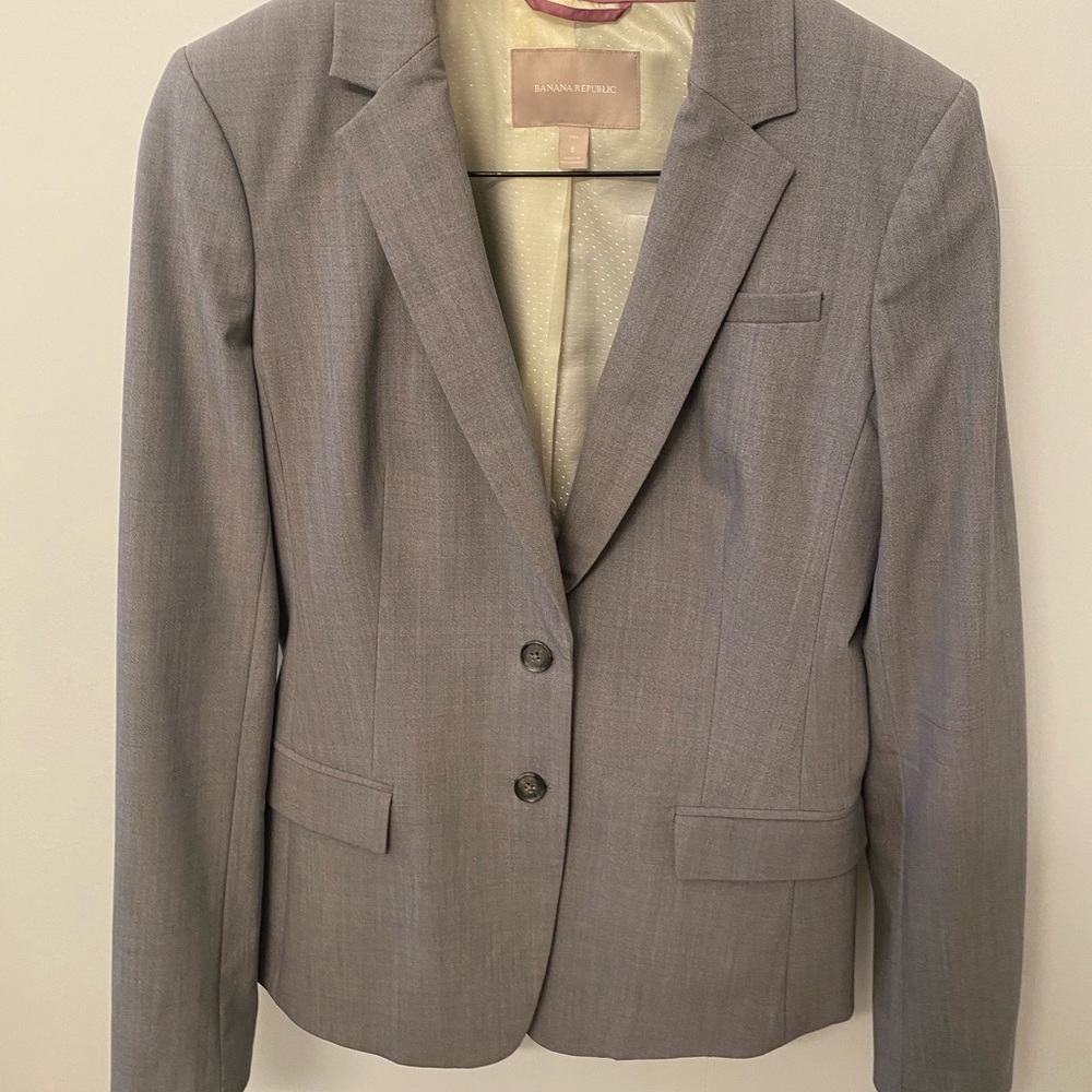 Size 8 Tall Gray Banana Republic Blazer